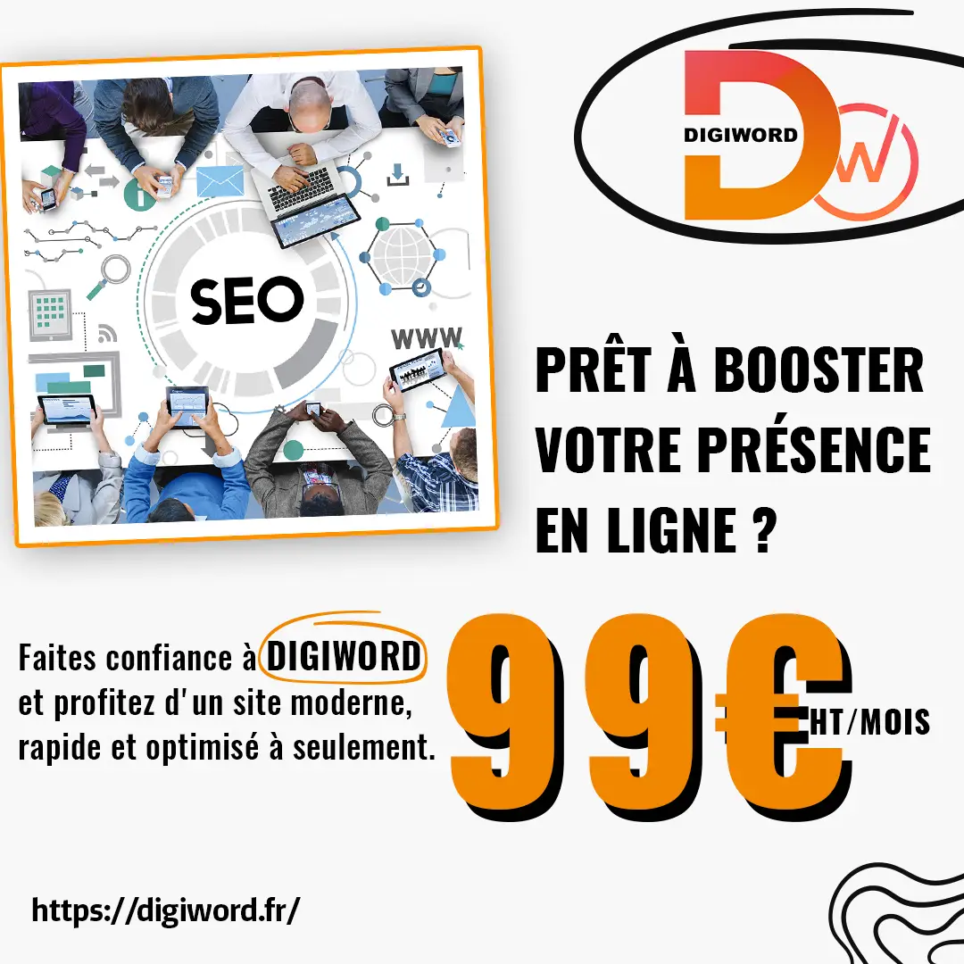 Boostez votre présence en ligne avec Digiword : Un site moderne et optimisé pour seulement 99 €/mois !
